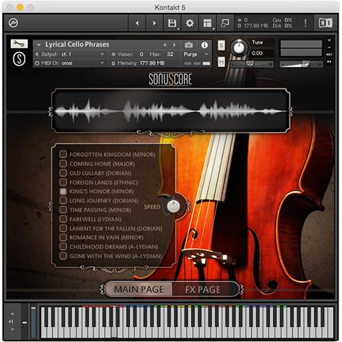 SONUSCORE Lyrical Cello Phrases - Virtual Instrument & Sample Library