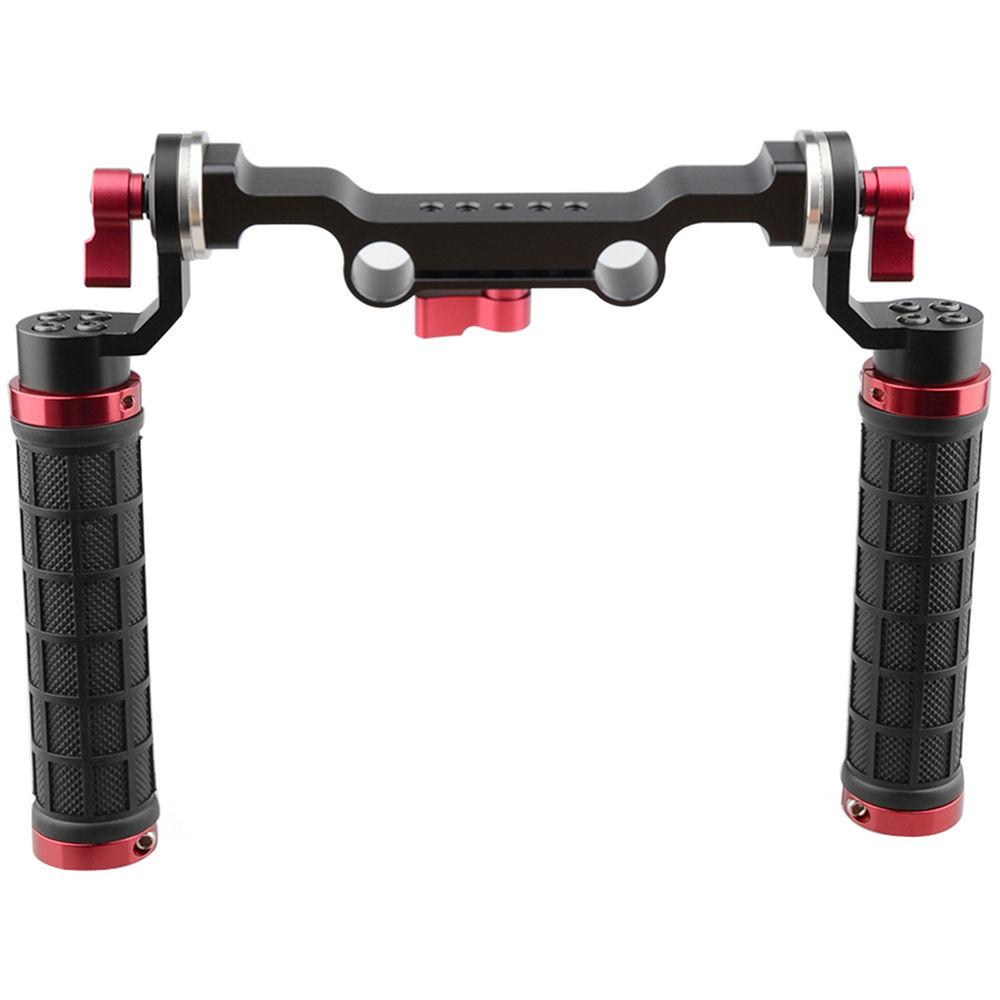 CAMVATE 15mm Rod & Soft Rubber Grip Shoulder Mount Rig with ARRI Rosette for DSLR Camera
