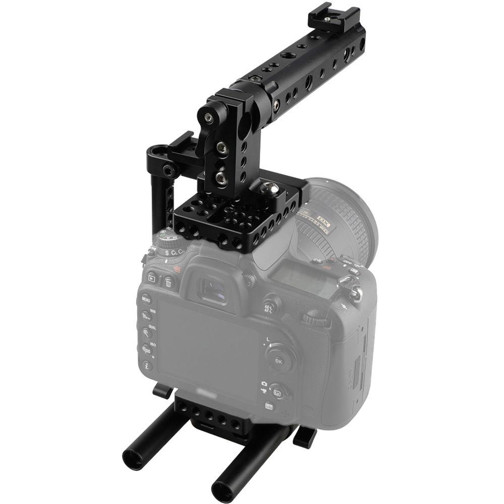CAMVATE DSLR Camera Cage Rig with 2 Shoe Mounts and Double Rods