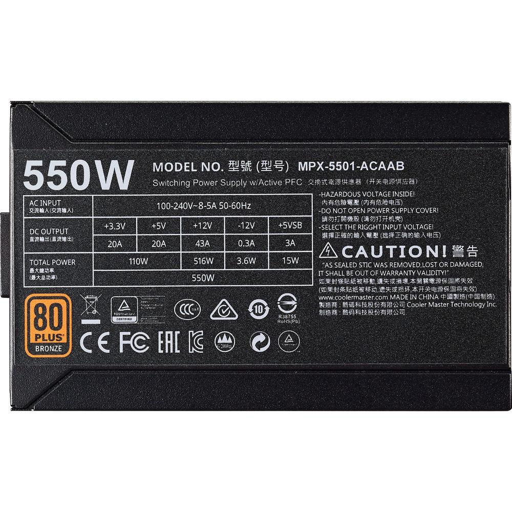 Cooler Master MWE Bronze 550 550W 80 Plus Bronze Power Supply