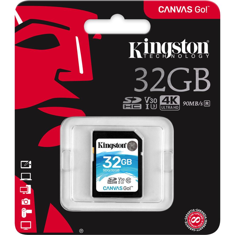 Kingston 32GB Canvas Go! UHS-I SDHC Memory Card