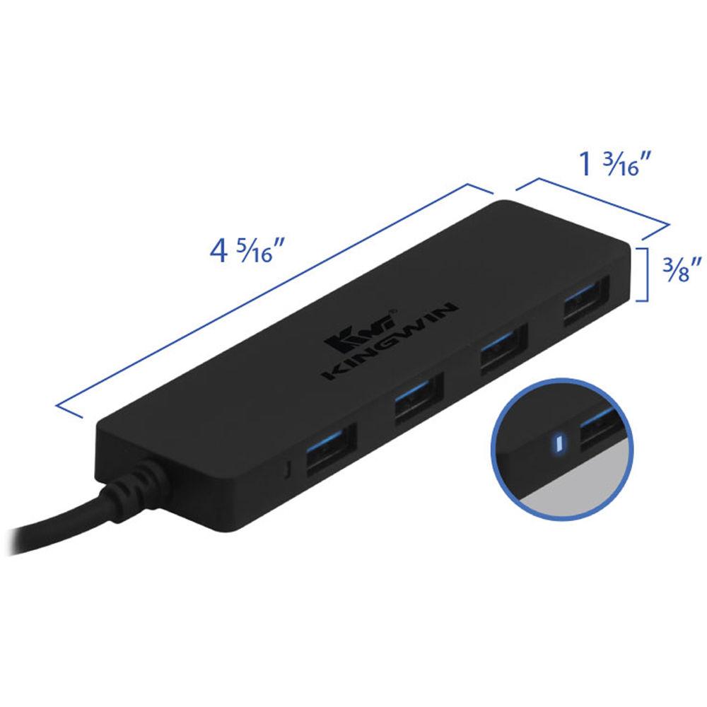 Kingwin 4-Port USB 3.1 Gen 1 Type-A Ultra-Compact Hub