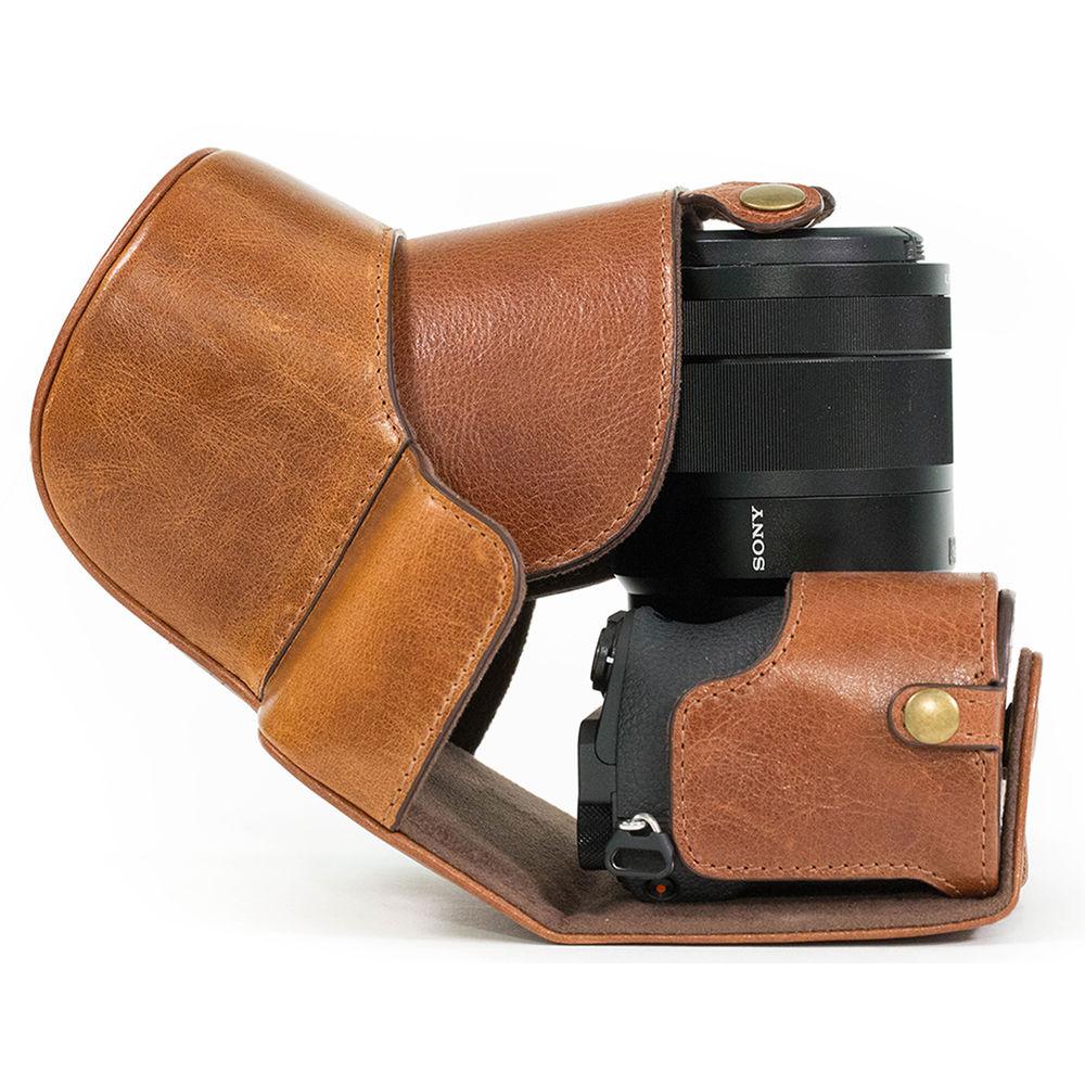 MegaGear Ever Ready Genuine Leather Case & Strap for Sony a6500 with 16-70mm Lens