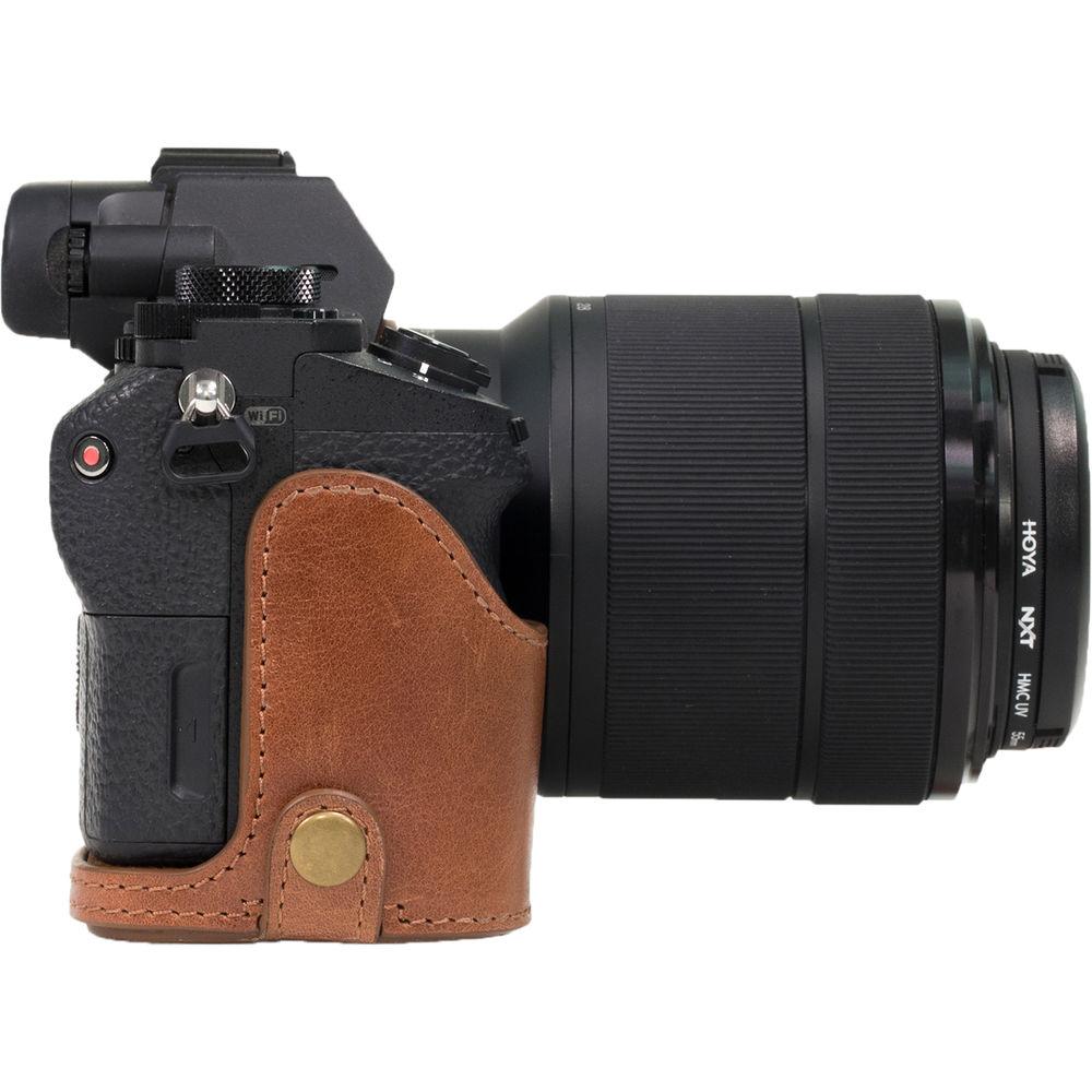 MegaGear Ever Ready Half-Bottom Protective Leather Case for Sony Alpha A7S II, A7R II, A7 II