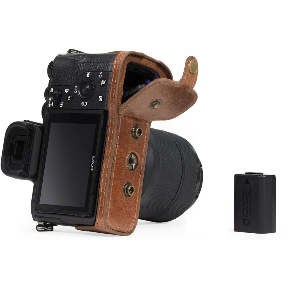 MegaGear Ever Ready Half-Bottom Protective Leather Case for Sony Alpha A7S II, A7R II, A7 II