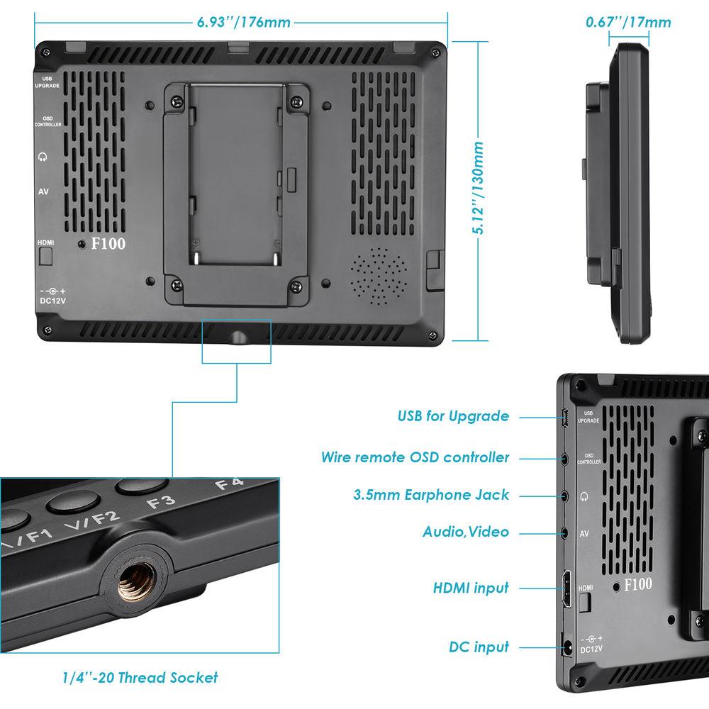 Neewer F100 7" 4K HDMI On-Camera Monitor