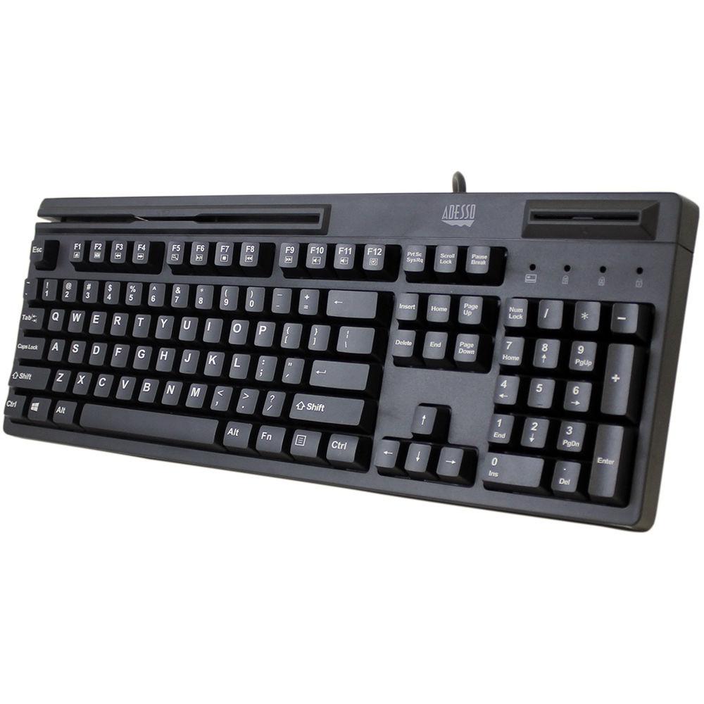 Adesso EasyTouch 630RB Smart Card & Magnetic Stripe Reader Keyboard