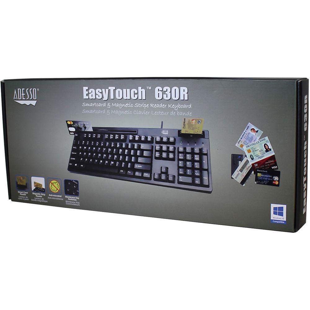 Adesso EasyTouch 630RB Smart Card & Magnetic Stripe Reader Keyboard