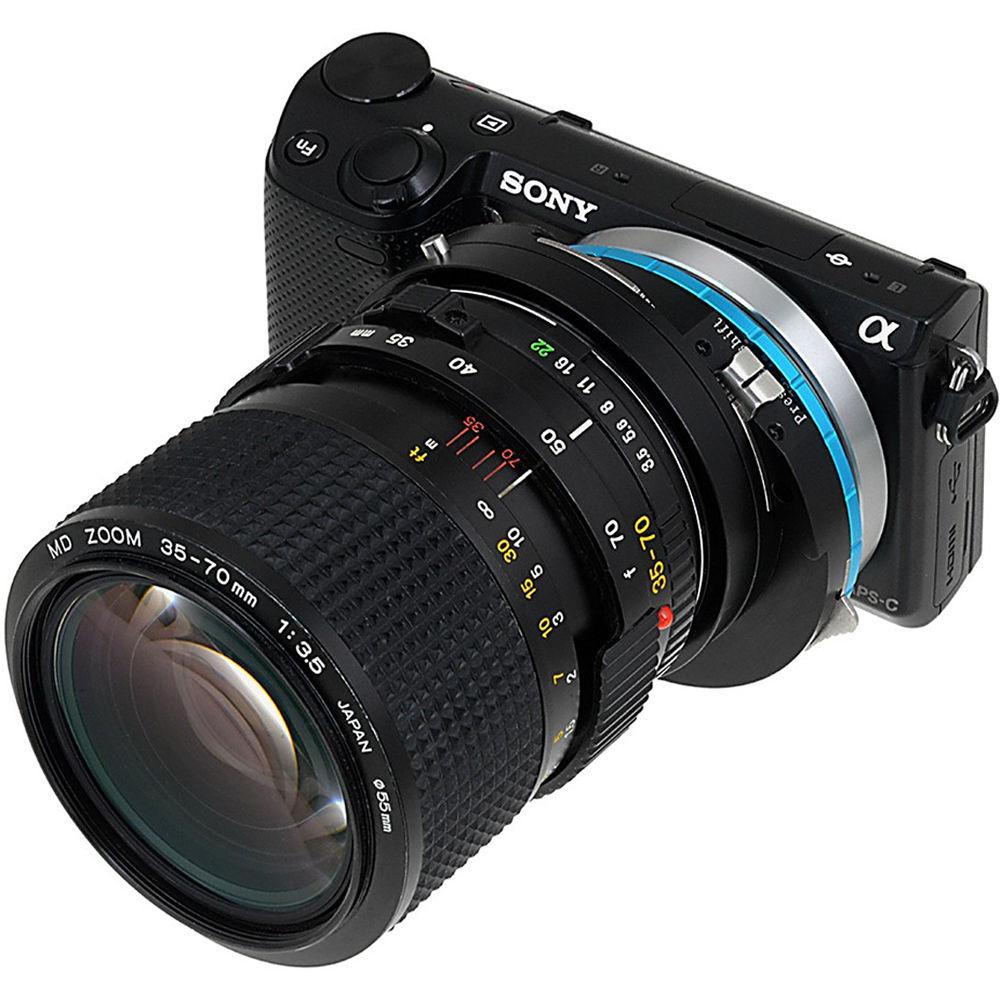 FotodioX Pro Lens Mount Shift Adapter for Minolta MD-Mount Lens to Sony E-Mount APS-C Camera