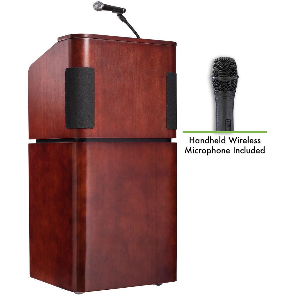 Oklahoma Sound 950 901 Tabletop and Base Combo Sound Lectern with LWM-5 Handheld Wireless Microphone