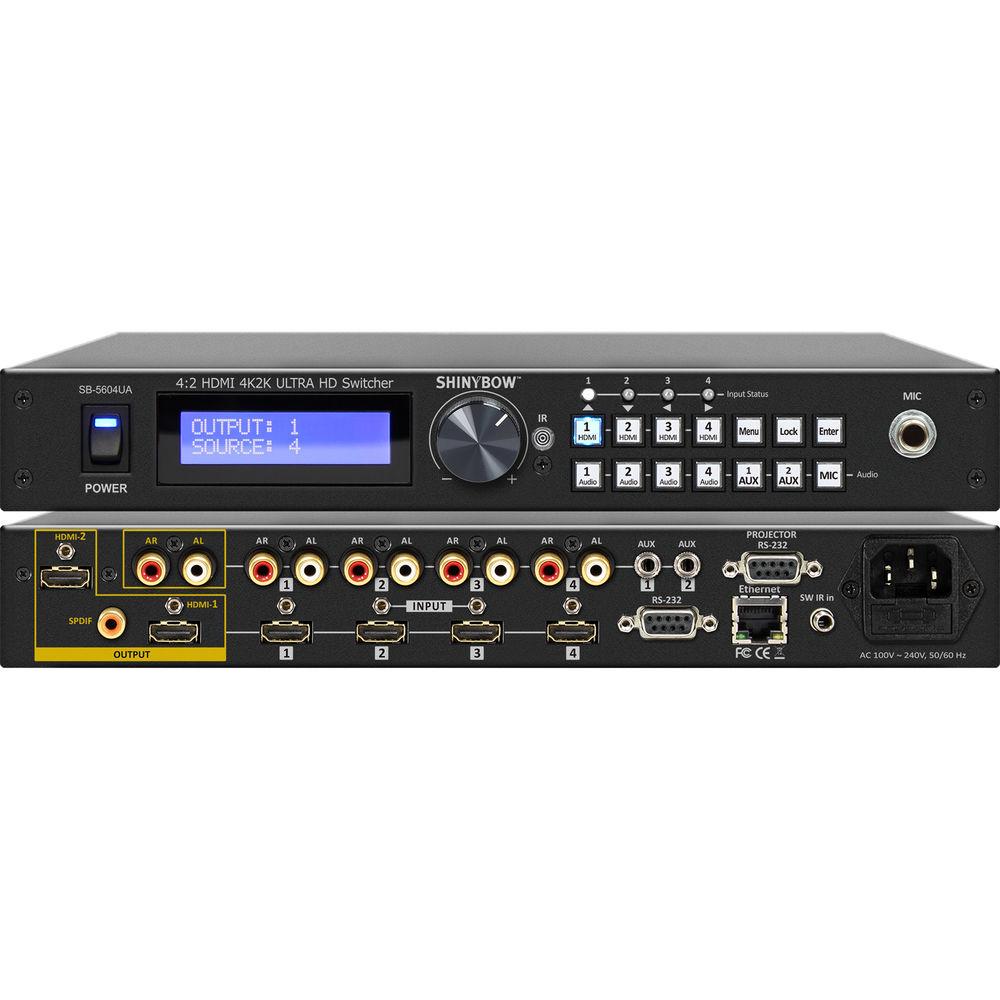 Shinybow 4x2 Mirrored HDMI Routing Switcher with Audio