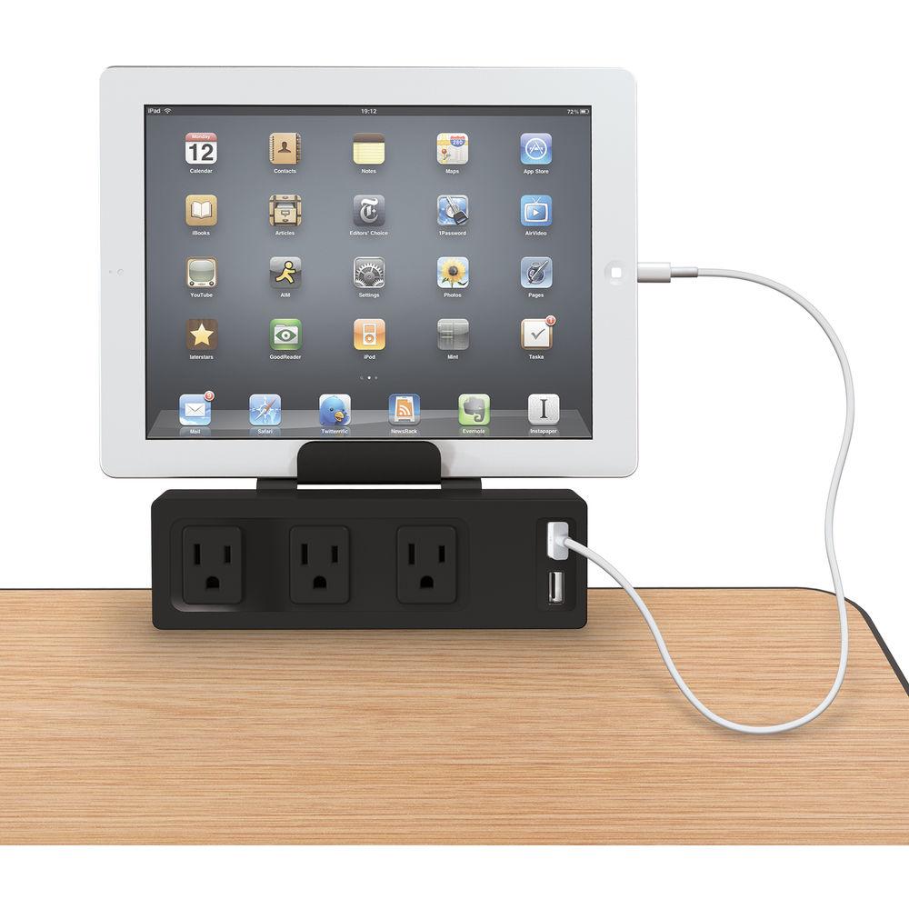 Balt Clamp Mount Outlet & USB Charger with 3 AC Outlets and 2 USB Ports
