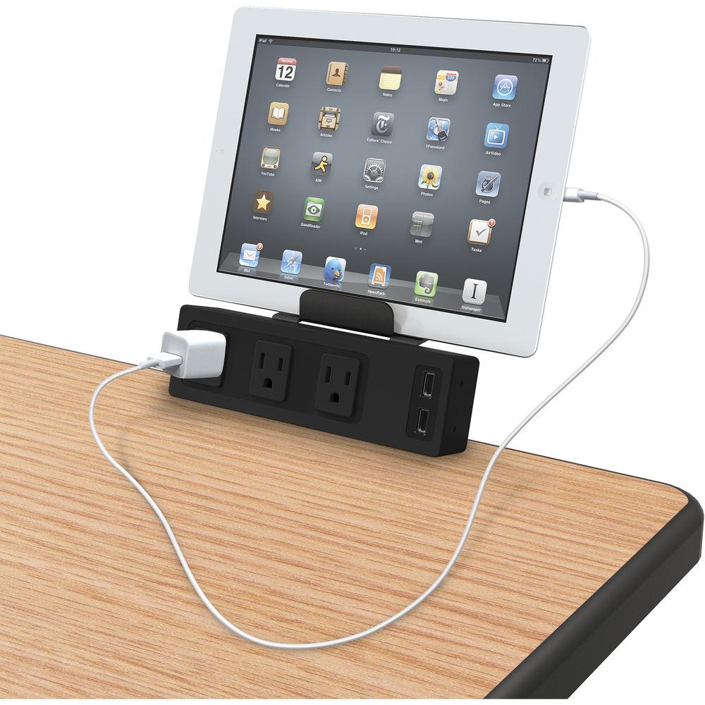 Balt Clamp Mount Outlet & USB Charger with 3 AC Outlets and 2 USB Ports