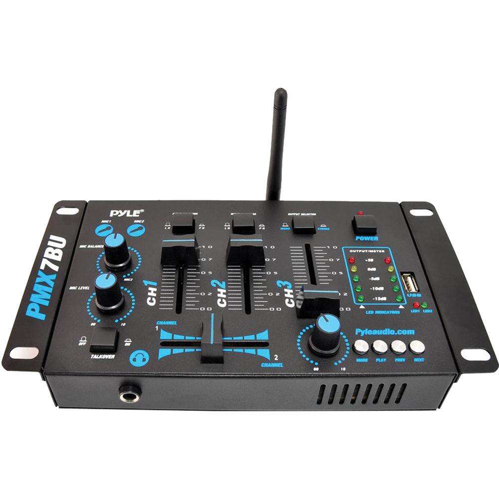 Pyle Pro PMX7BU Compact Bluetooth DJ Mixer