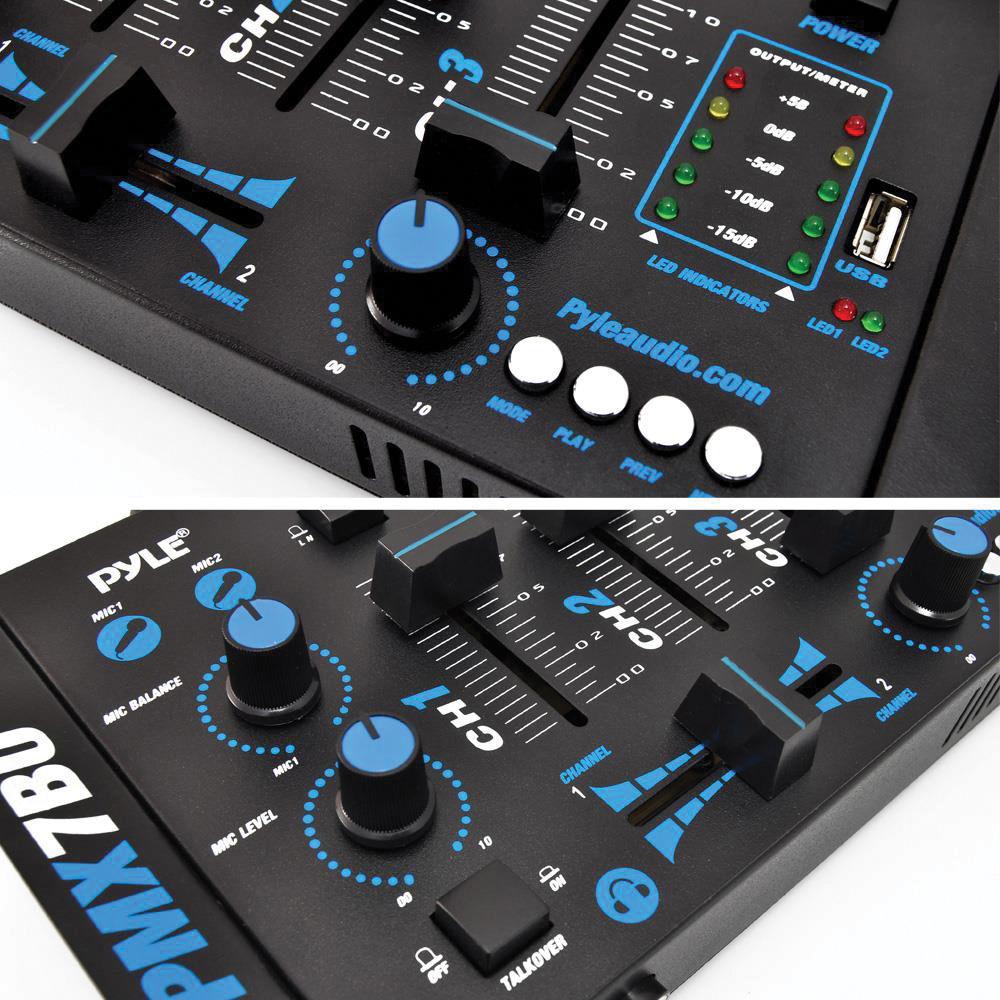 Pyle Pro PMX7BU Compact Bluetooth DJ Mixer
