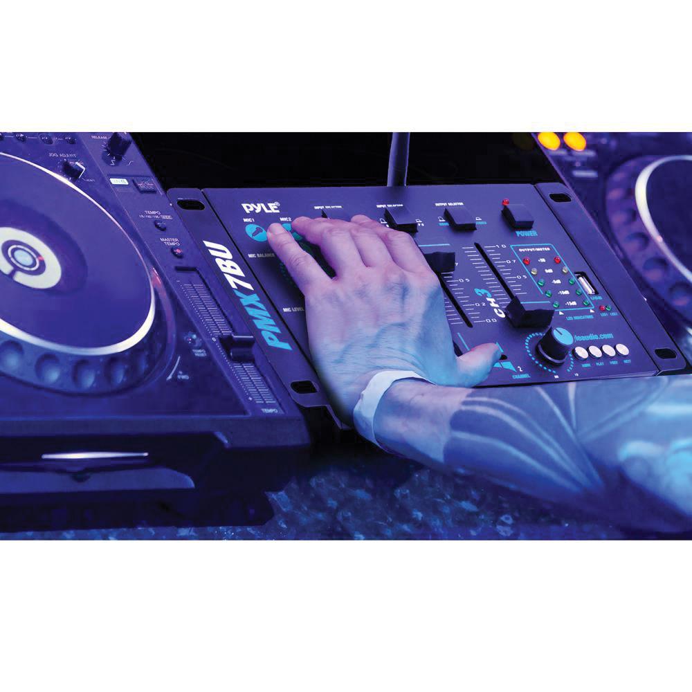 Pyle Pro PMX7BU Compact Bluetooth DJ Mixer