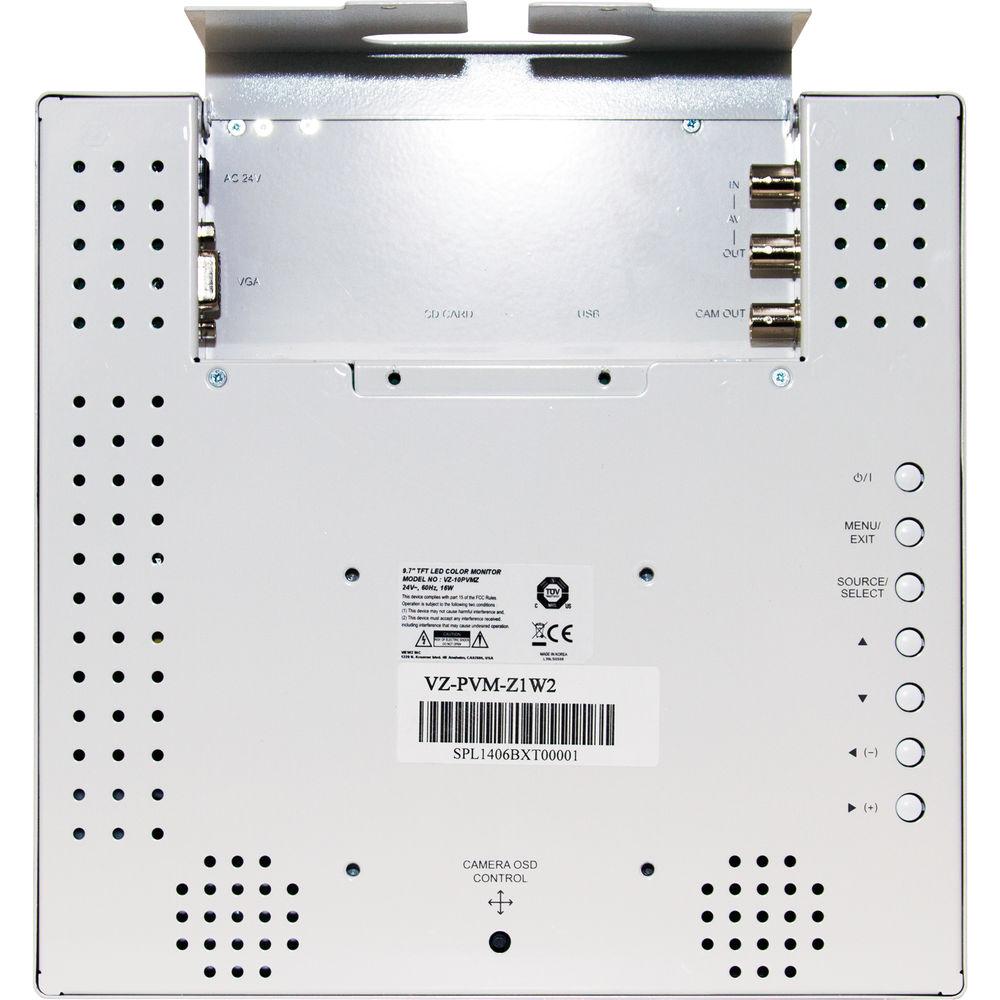 ViewZ VZ-PVM-Z1W2 9.7" Public View LED-Backlit CCTV Monitor with Embedded Camera