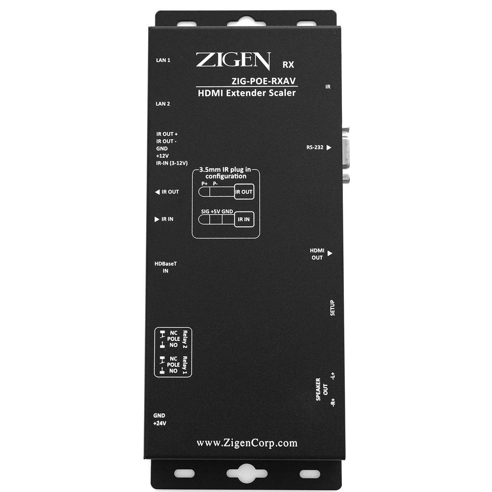 Zigen HDBaseT PoE Receiver with Audio Amplifier, Zigen, HDBaseT, PoE, Receiver, with, Audio, Amplifier