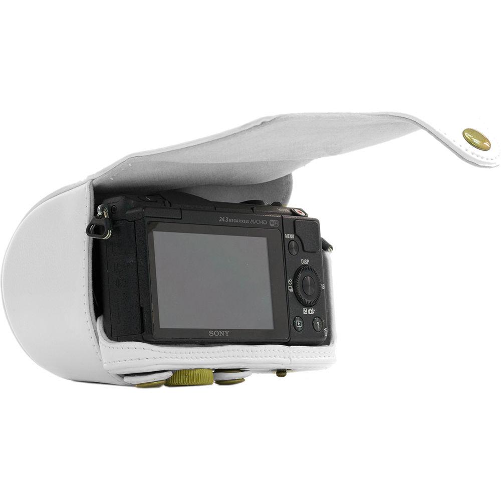 MegaGear Ever Ready PU Leather Case and Strap for Sony Alpha a5100, a5000 with 16-50mm Lens