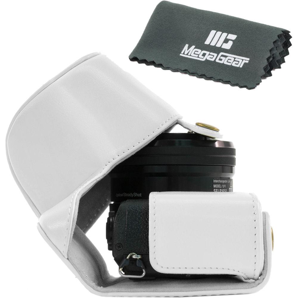 MegaGear Ever Ready PU Leather Case and Strap for Sony Alpha a5100, a5000 with 16-50mm Lens