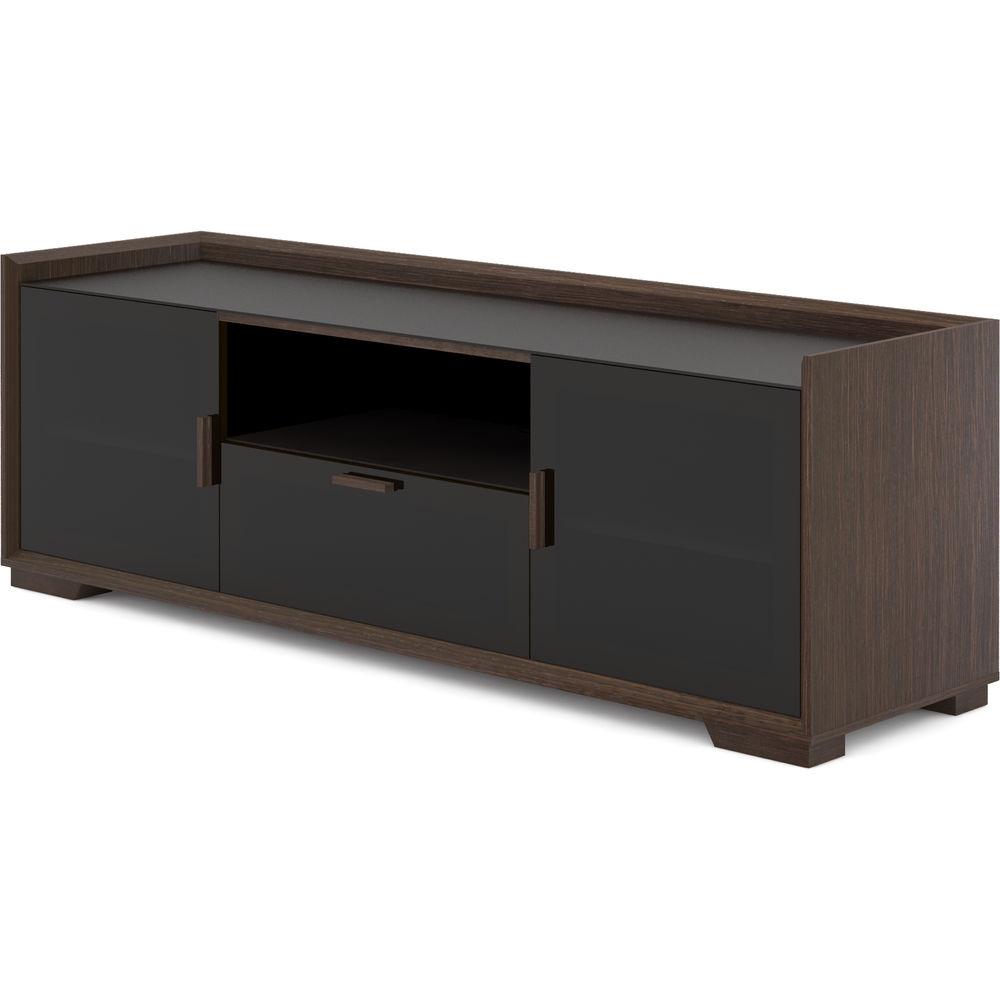 Salamander Designs Audio Video Cabinet in Wenge Espresso with Black Glass Doors