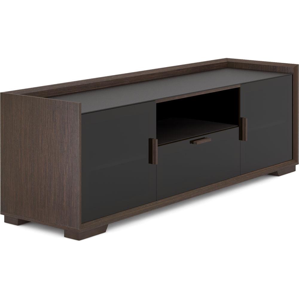 Salamander Designs Audio Video Cabinet in Wenge Espresso with Black Glass Doors