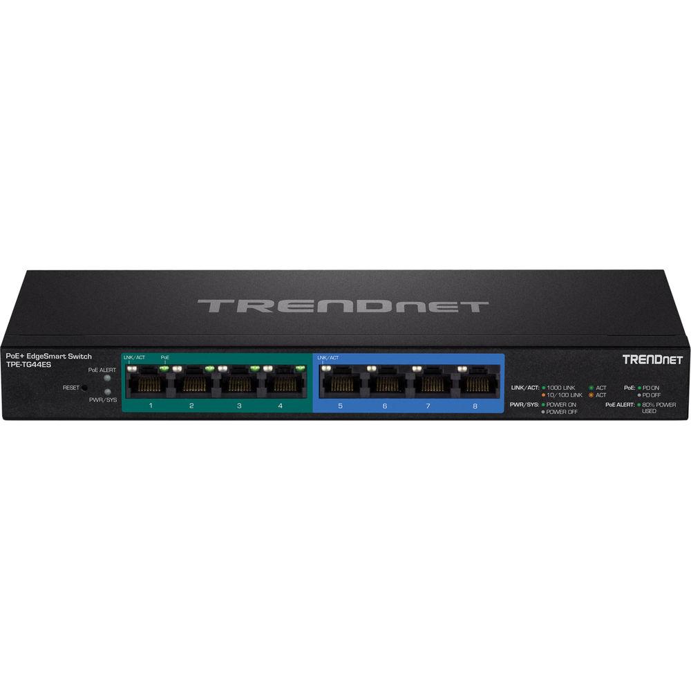 TRENDnet TPE-TG44ES EdgeSmart 8-Port Gigabit PoE Managed Switch