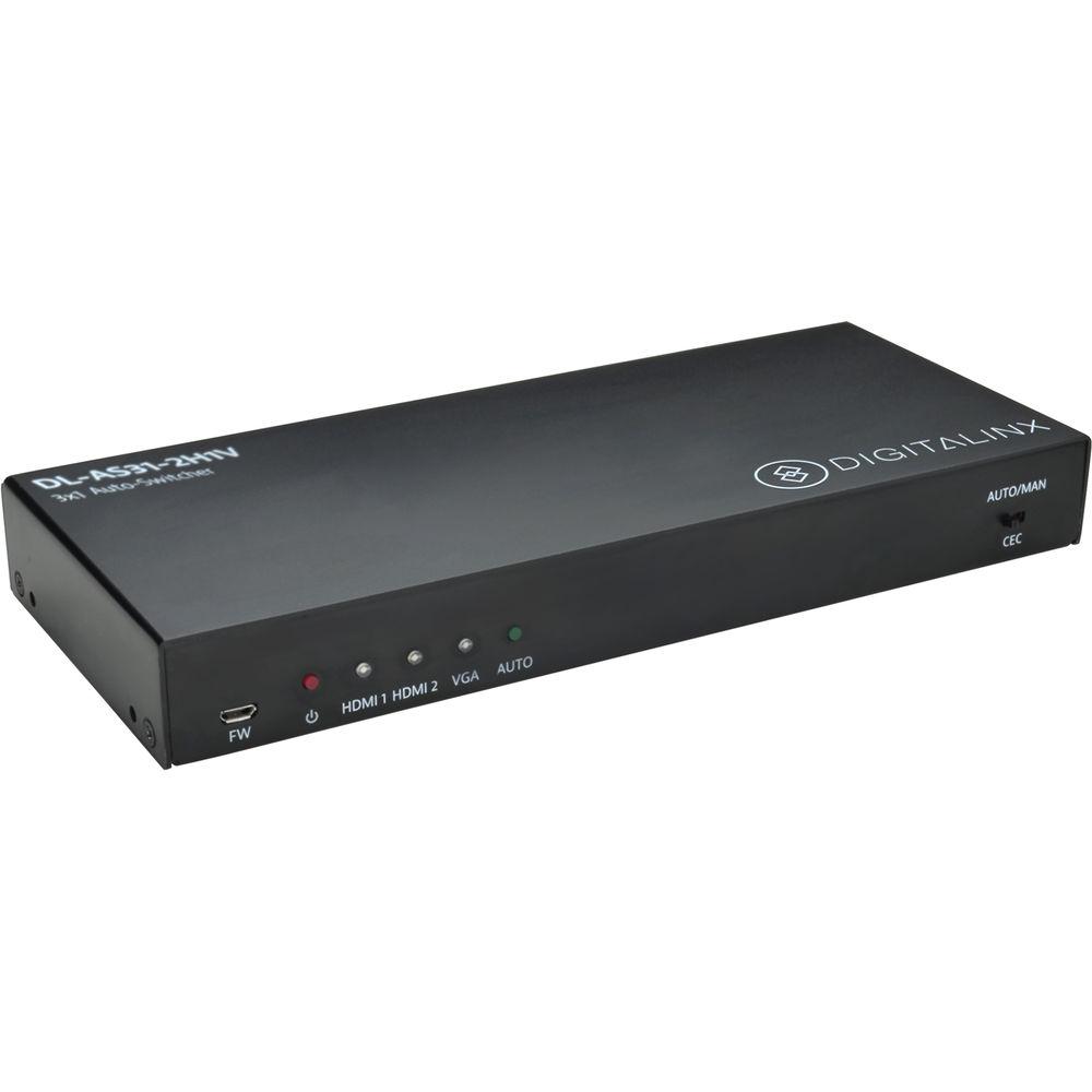 Digitalinx 3x1 Auto-Switcher with 2 HDMI & 1 VGA with Audio Input