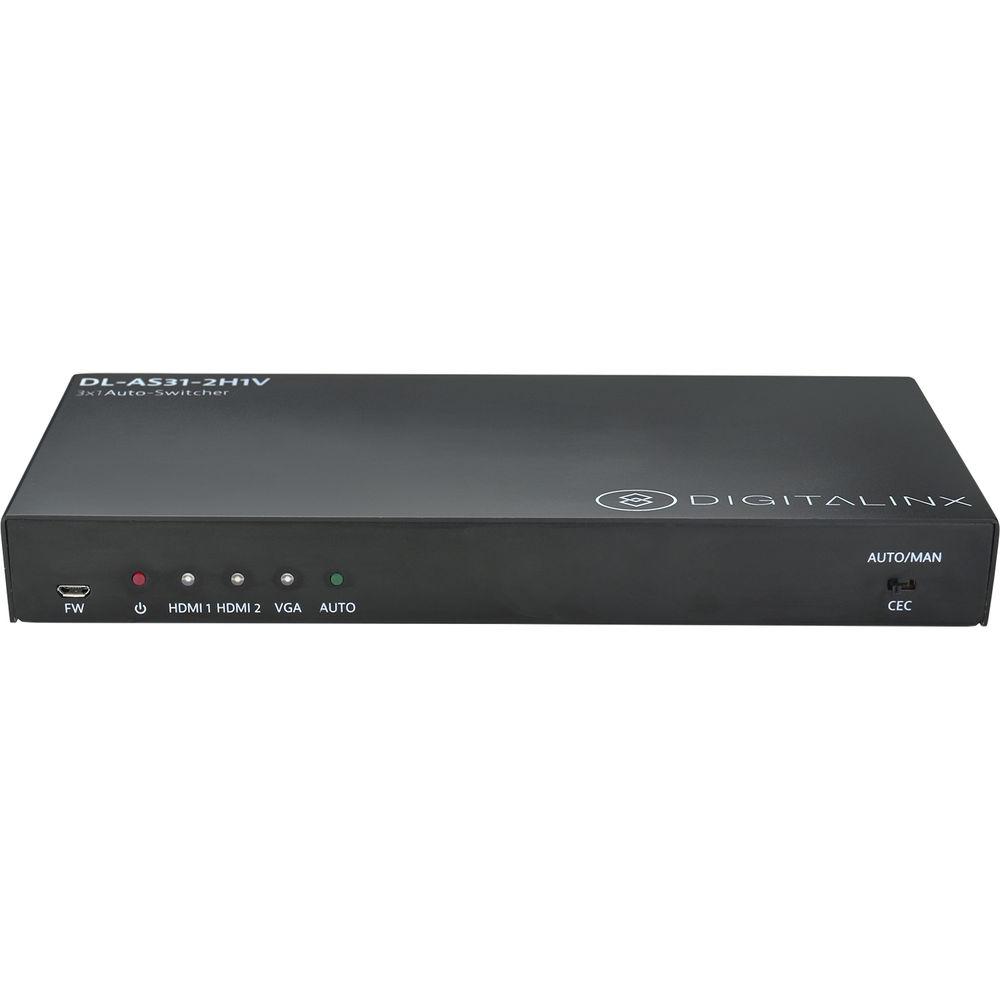 Digitalinx 3x1 Auto-Switcher with 2 HDMI & 1 VGA with Audio Input