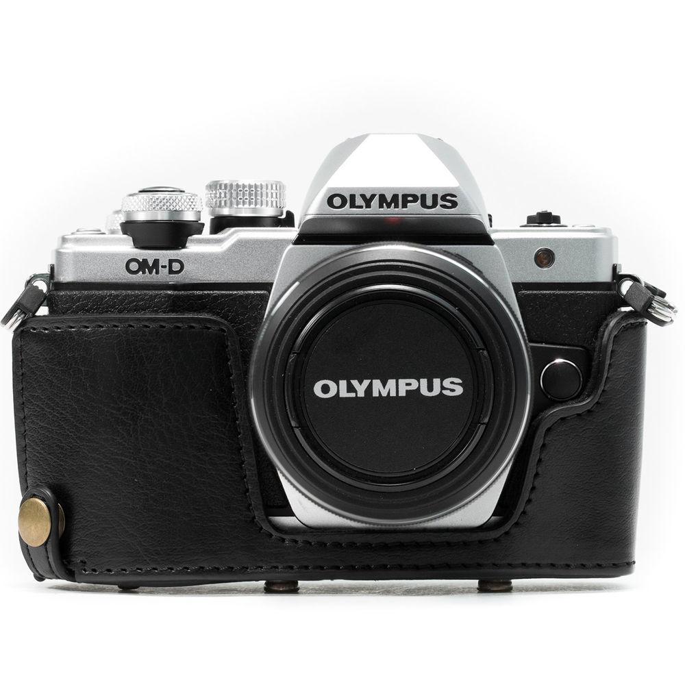 MegaGear MG636 Ever Ready Leather Case with Bottom Opening for Olympus OM-D E-M10 Mark II, 14-42mm