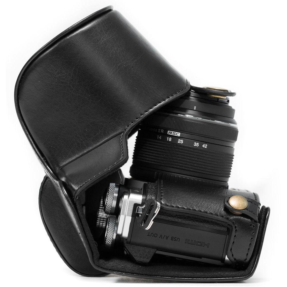 MegaGear MG636 Ever Ready Leather Case with Bottom Opening for Olympus OM-D E-M10 Mark II, 14-42mm