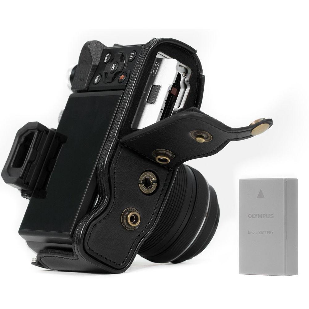MegaGear MG636 Ever Ready Leather Case with Bottom Opening for Olympus OM-D E-M10 Mark II, 14-42mm