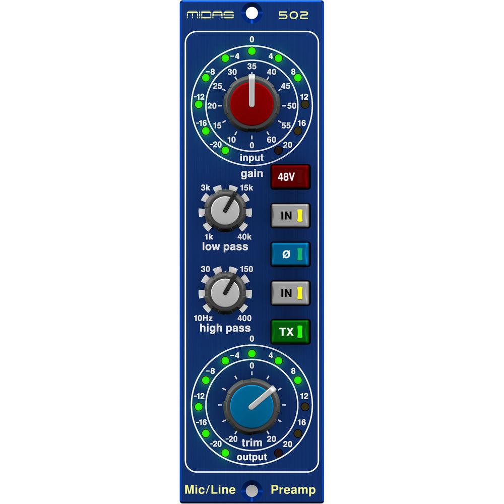Midas 502 Modular 500-Series Microphone Preamplifier with Classic XL4 Filters