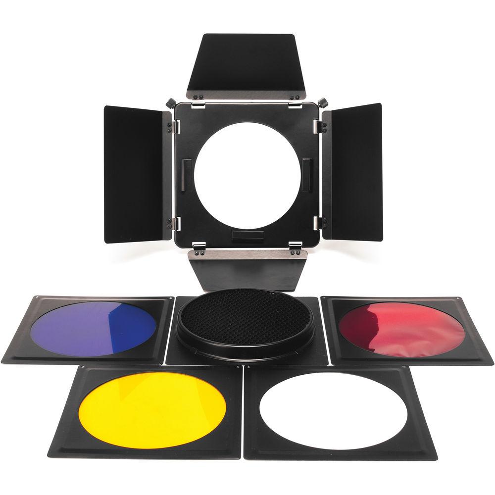 Smith-Victor 4-Leaf Barndoors with Grid and Filters for CooLED 100 Light