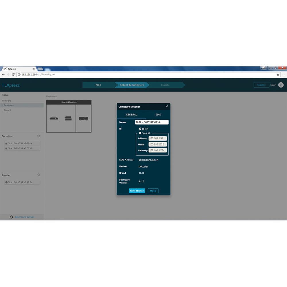 TechLogix Networx TLXpress Software Server for IPFO-Series AV-over-IP Devices