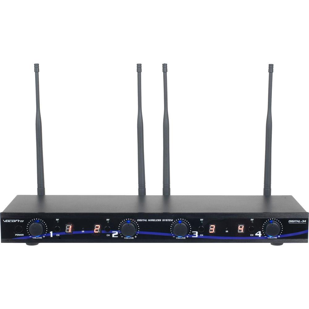 VocoPro Digital-34- Ultra Four-Channel Digital Wireless Handheld Headset Instrument System