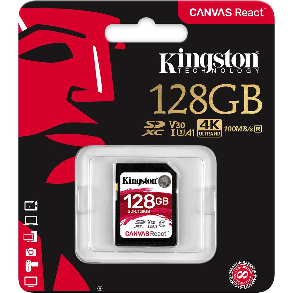 Kingston 128GB Canvas React UHS-I SDXC Memory Card