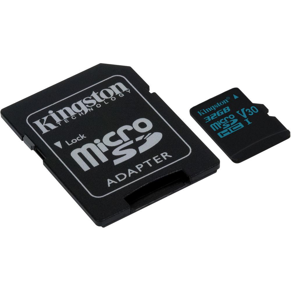 Kingston 32GB Canvas Go! UHS-I microSDHC Memory Card with SD Adapter