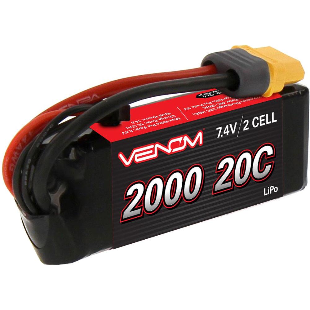 Venom Group Venom 20C 2S 2000mAh 7.4V Lipo Battery With Universal Plug System