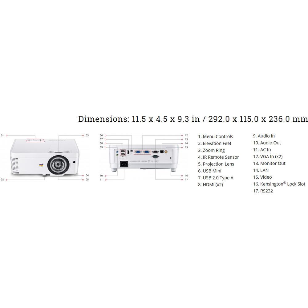 ViewSonic PS600X 3500-Lumen XGA Short-Throw DLP Projector