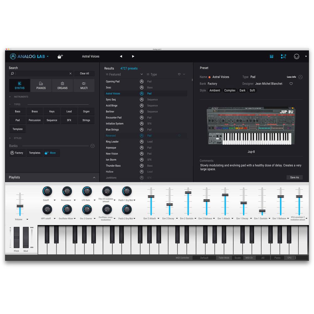 Arturia Analog Lab 3 Ultimate Keyboard Sound Collection License