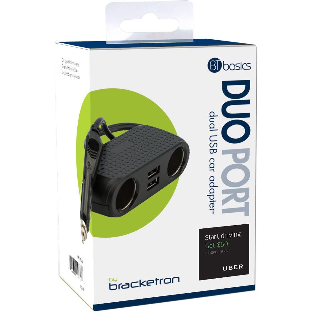 Bracketron DuoPort Dual 12V Socket USB Adapter