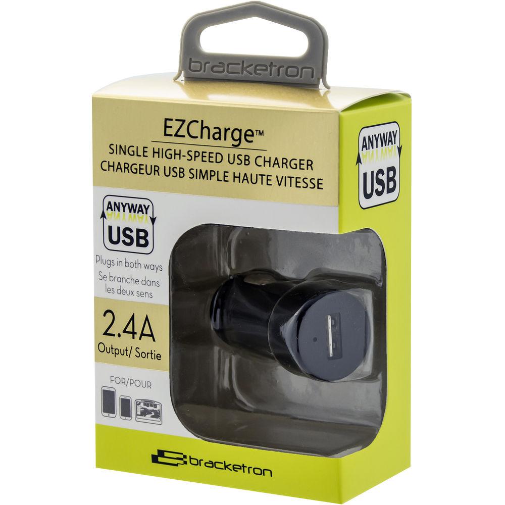 Bracketron EZCharge Pro 2.4A Two-Way USB Car Charger
