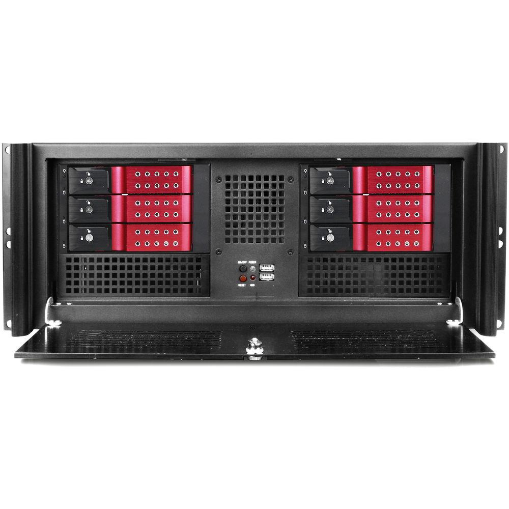 iStarUSA D416-DE6RD-RD 6-Bay Compact Rackmount Trayless Hotswap Chassis