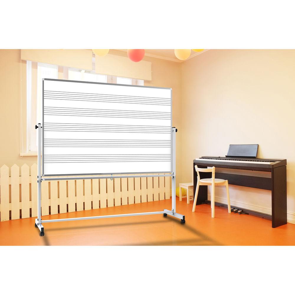 Luxor 72 x 48" Mobile Double-Sided Music Whiteboard