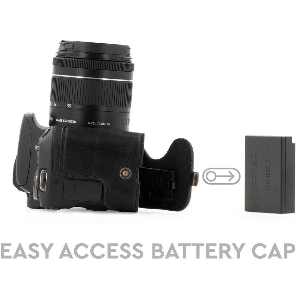 MegaGear Ever Ready Half Case and Strap for Canon EOS Rebel SL2, EOS 200D, Kiss X9