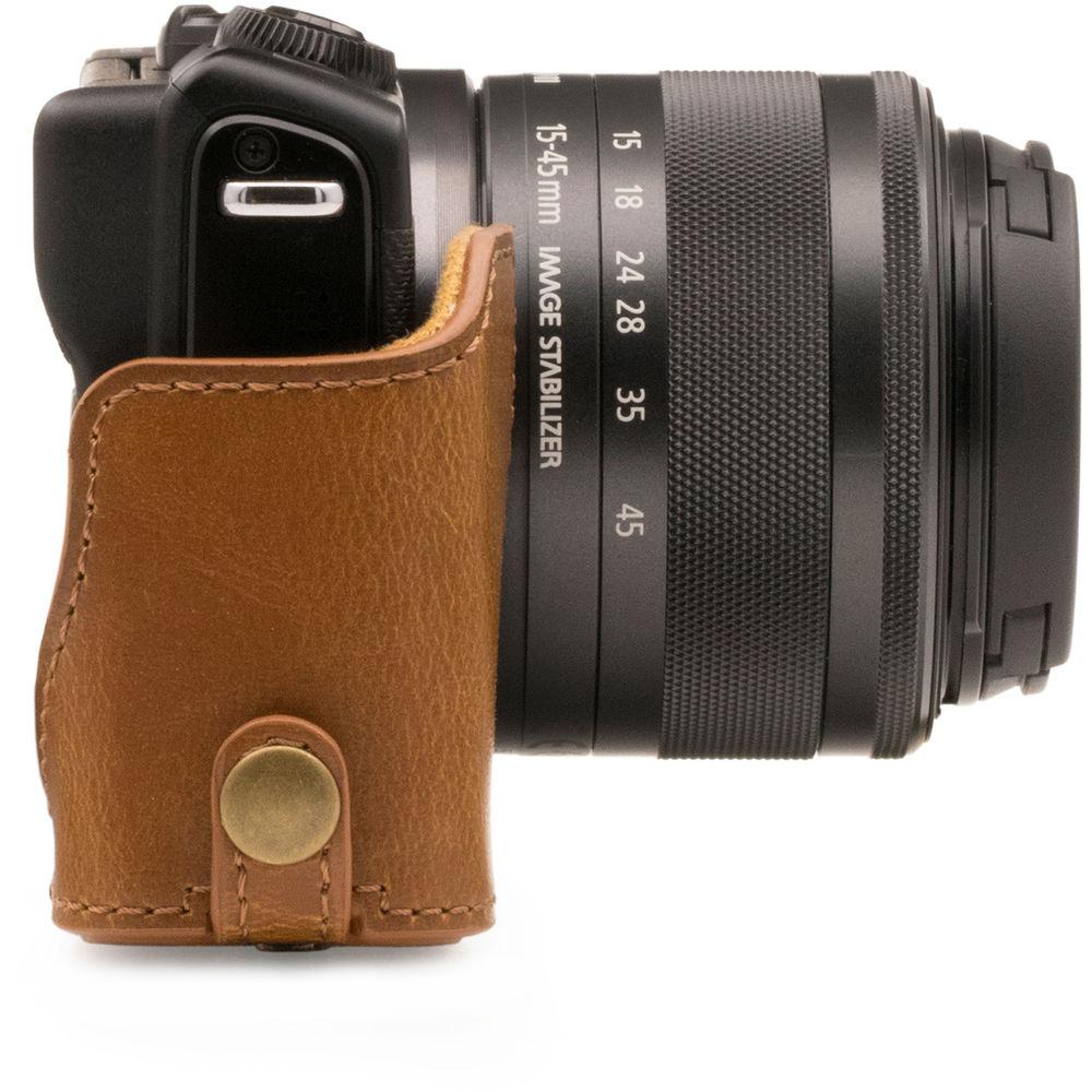 MegaGear Ever Ready PU Leather Case with Strap for Canon M100 with 15-45mm