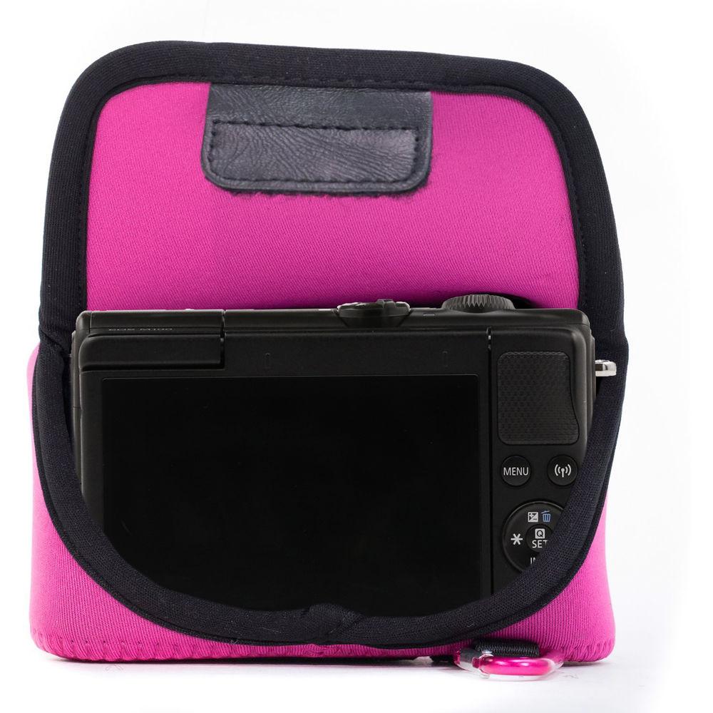 MegaGear Ultra-Light Neoprene Camera Case with Carabiner for Canon EOS M100 with 15-45mm