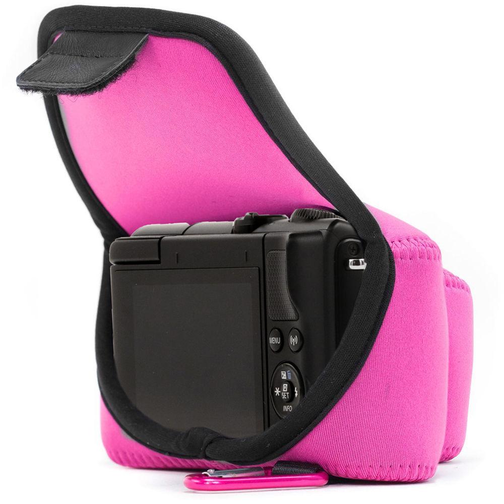 MegaGear Ultra-Light Neoprene Camera Case with Carabiner for Canon EOS M100 with 15-45mm