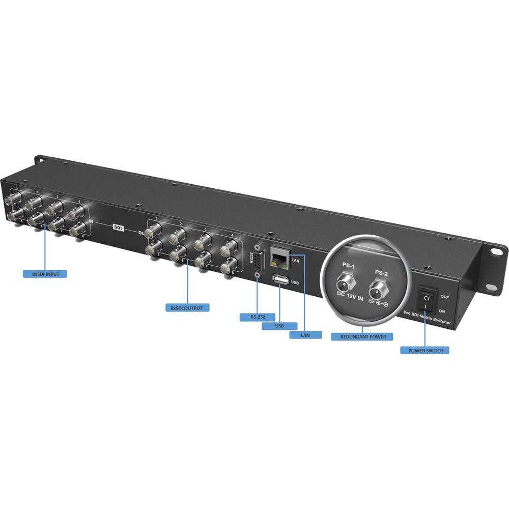 Osprey MSS-8 Matrix Switcher 3G SDI 8x8 Rackmount